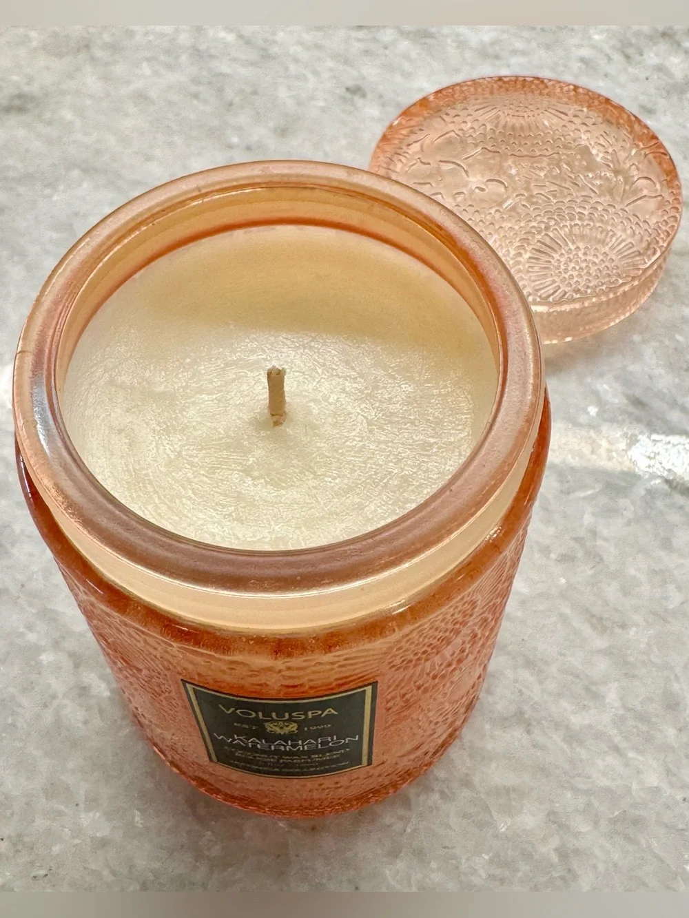 New VOLUSPA Single 1-Wick Kalahari Watermelon Candle 5.5oz - Fresh Summer Scent!